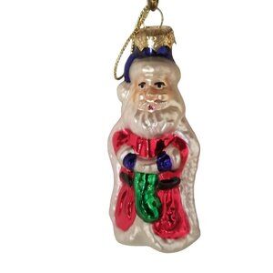 Father Christmas Ornament Hand Blown Glass Santa Claus Thomas Pacconi Classics
